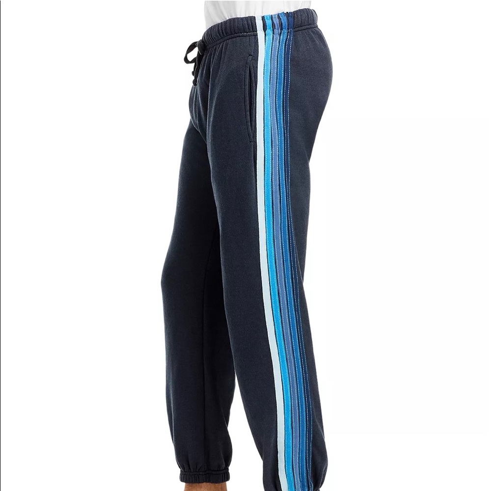 Aviator Nation Men’s 5-Stripe Sweats; Charcoal-Blue